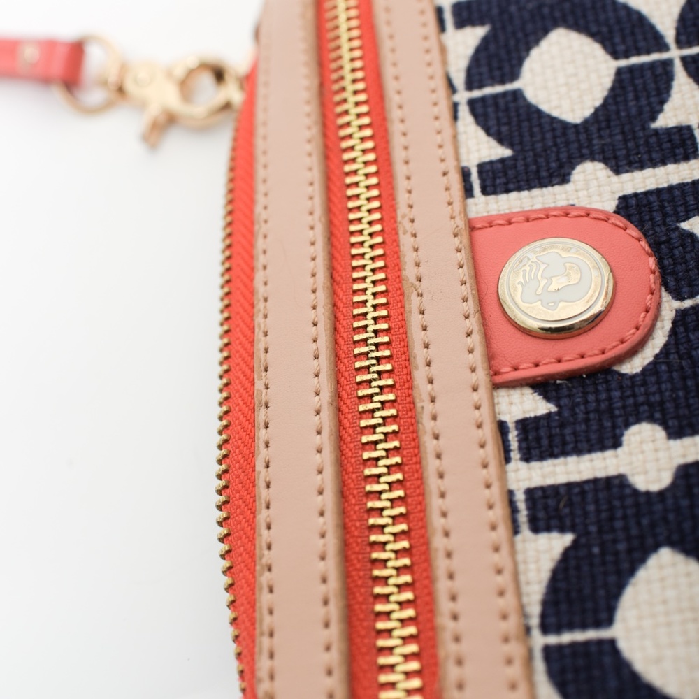 *3for$25/ 5for$39 Spartina 449 Hilton Head Wristlet Navy Cream Coral Geometric - Picture 12 of 13